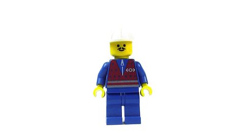 Red Vest and Zipper Sunglasses Lego Dark Gray Legs White Construction Helmet 