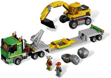 Grubenbagger mit Transporter