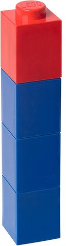 Square Drinking Bottle - Blue with Red Lid