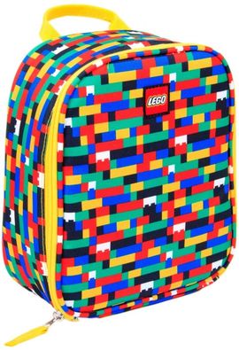 Red Blue Brick Print Lunch Bag
