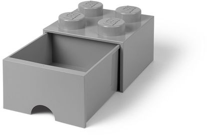 4 Stud Medium Stone Gray Storage Brick Drawer