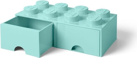 8 Stud Aqua Light Blue Storage Brick Drawer