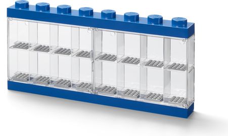 Minifigure Display Case 16 (8 knob) Blue