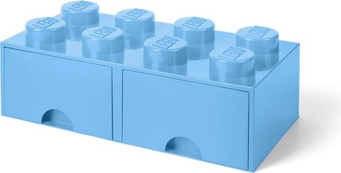 8 Stud Brick Drawer Light Blue