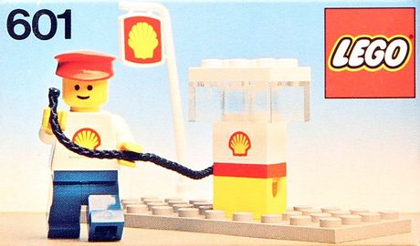 Shell Tanksäule mit Tankwart