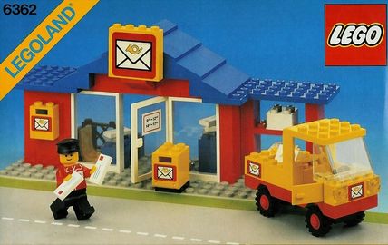 Postamt mit Paketwagen